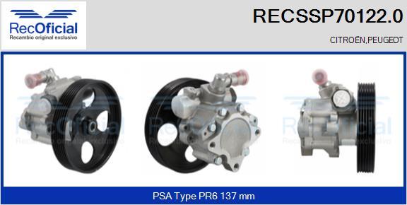 RECOFICIAL RECSSP70122.0 - Хидравлична помпа, кормилно управление vvparts.bg