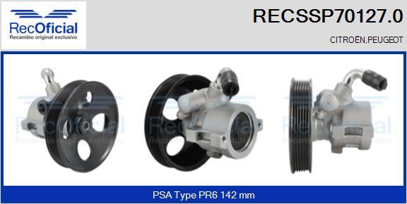 RECOFICIAL RECSSP70127.0 - Хидравлична помпа, кормилно управление vvparts.bg