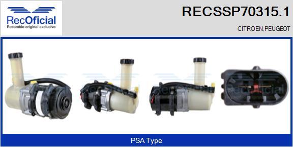 RECOFICIAL RECSSP70315.1 - Хидравлична помпа, кормилно управление vvparts.bg