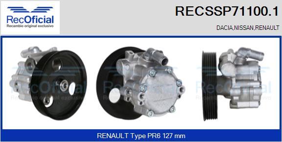 RECOFICIAL RECSSP71100.1 - Хидравлична помпа, кормилно управление vvparts.bg