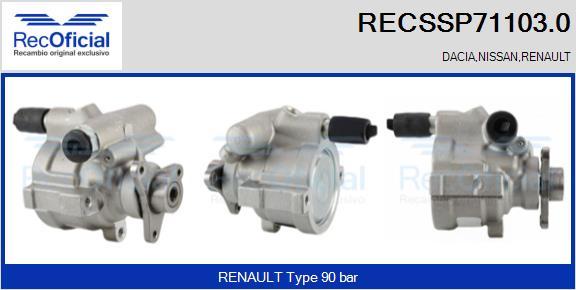 RECOFICIAL RECSSP71103.0 - Хидравлична помпа, кормилно управление vvparts.bg