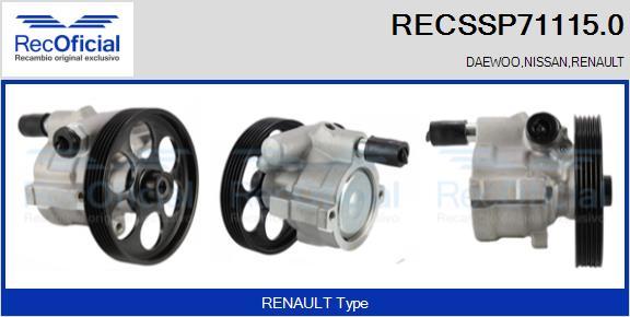 RECOFICIAL RECSSP71115.0 - Хидравлична помпа, кормилно управление vvparts.bg