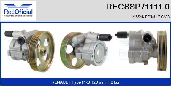 RECOFICIAL RECSSP71111.0 - Хидравлична помпа, кормилно управление vvparts.bg