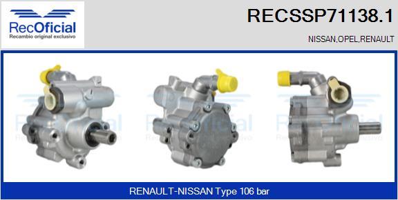 RECOFICIAL RECSSP71138.1 - Хидравлична помпа, кормилно управление vvparts.bg