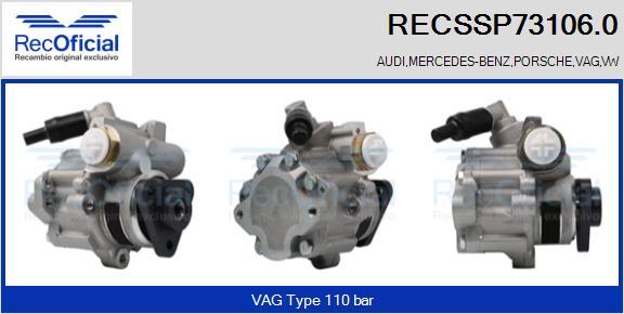 RECOFICIAL RECSSP73106.0 - Хидравлична помпа, кормилно управление vvparts.bg