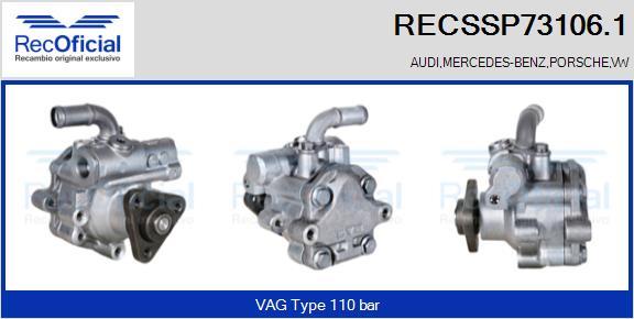 RECOFICIAL RECSSP73106.1 - Хидравлична помпа, кормилно управление vvparts.bg