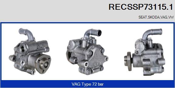 RECOFICIAL RECSSP73115.1 - Хидравлична помпа, кормилно управление vvparts.bg