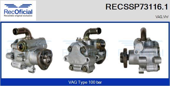 RECOFICIAL RECSSP73116.1 - Хидравлична помпа, кормилно управление vvparts.bg