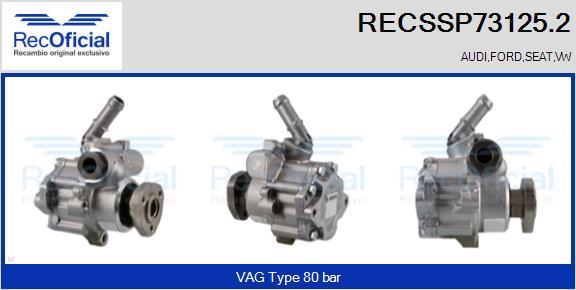 RECOFICIAL RECSSP73125.2 - Хидравлична помпа, кормилно управление vvparts.bg