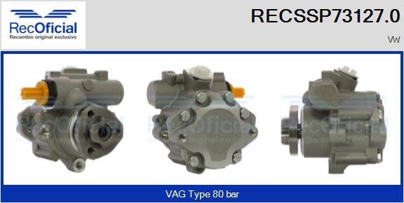 RECOFICIAL RECSSP73127.0 - Хидравлична помпа, кормилно управление vvparts.bg