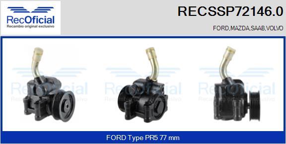 RECOFICIAL RECSSP72146.0 - Хидравлична помпа, кормилно управление vvparts.bg