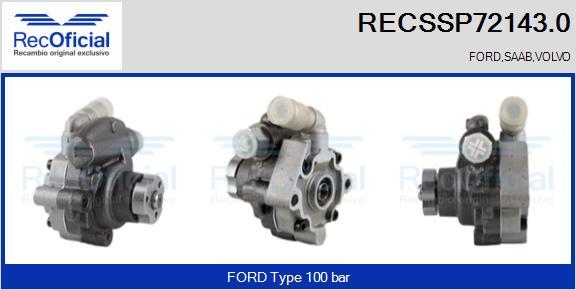 RECOFICIAL RECSSP72143.0 - Хидравлична помпа, кормилно управление vvparts.bg