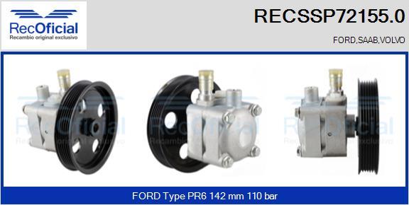 RECOFICIAL RECSSP72155.0 - Хидравлична помпа, кормилно управление vvparts.bg