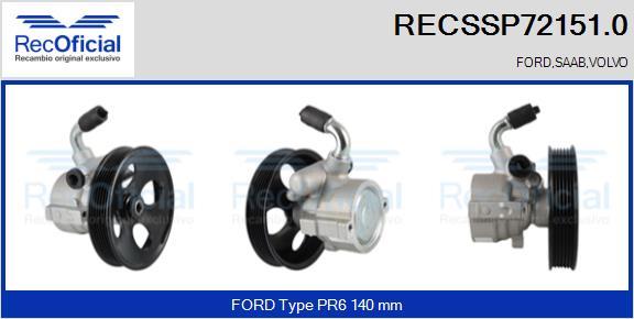 RECOFICIAL RECSSP72151.0 - Хидравлична помпа, кормилно управление vvparts.bg