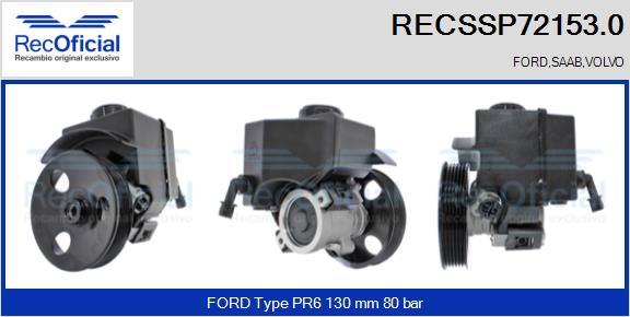 RECOFICIAL RECSSP72153.0 - Хидравлична помпа, кормилно управление vvparts.bg