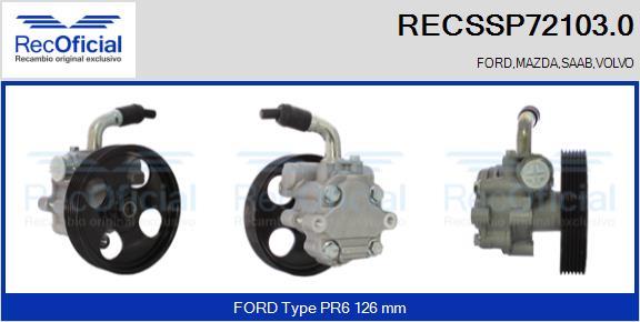 RECOFICIAL RECSSP72103.0 - Хидравлична помпа, кормилно управление vvparts.bg