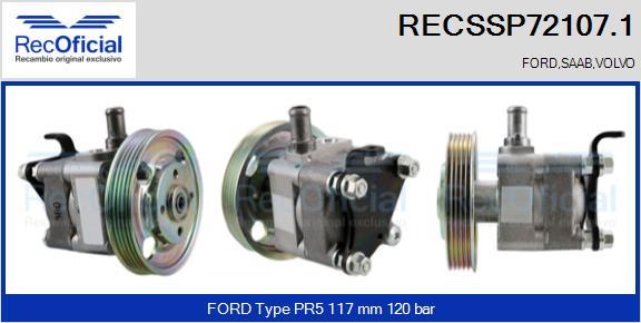 RECOFICIAL RECSSP72107.1 - Хидравлична помпа, кормилно управление vvparts.bg