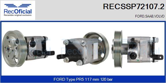 RECOFICIAL RECSSP72107.2 - Хидравлична помпа, кормилно управление vvparts.bg