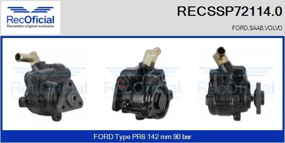 RECOFICIAL RECSSP72114.0 - Хидравлична помпа, кормилно управление vvparts.bg