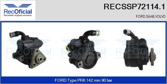 RECOFICIAL RECSSP72114.1 - Хидравлична помпа, кормилно управление vvparts.bg