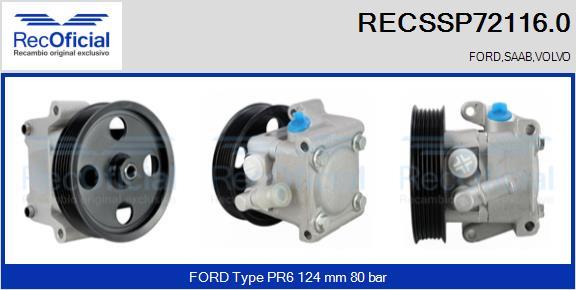 RECOFICIAL RECSSP72116.0 - Хидравлична помпа, кормилно управление vvparts.bg