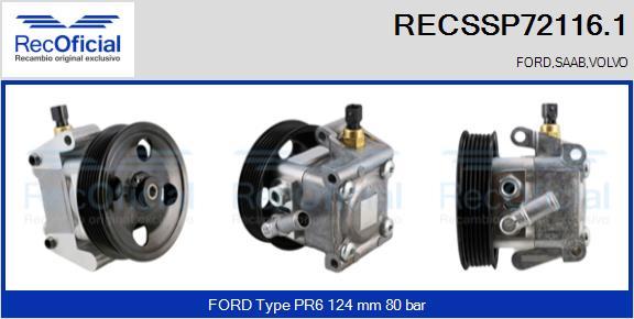 RECOFICIAL RECSSP72116.1 - Хидравлична помпа, кормилно управление vvparts.bg