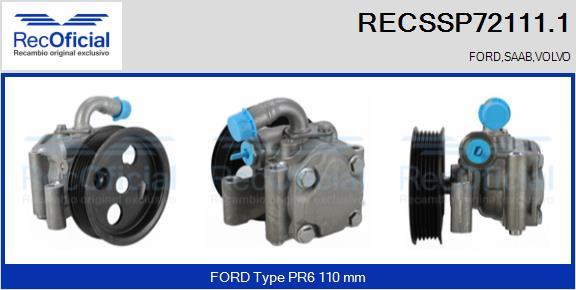 RECOFICIAL RECSSP72111.1 - Хидравлична помпа, кормилно управление vvparts.bg