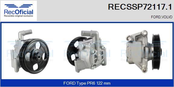 RECOFICIAL RECSSP72117.1 - Хидравлична помпа, кормилно управление vvparts.bg