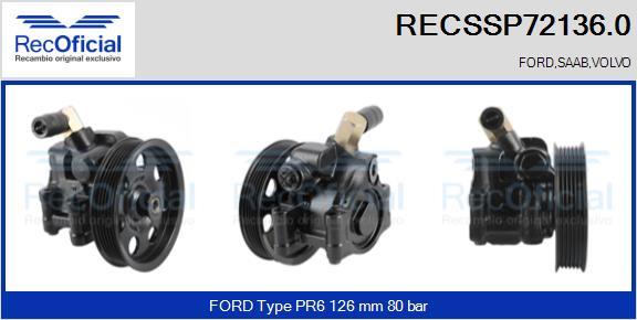 RECOFICIAL RECSSP72136.0 - Хидравлична помпа, кормилно управление vvparts.bg