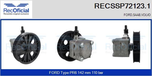 RECOFICIAL RECSSP72123.1 - Хидравлична помпа, кормилно управление vvparts.bg