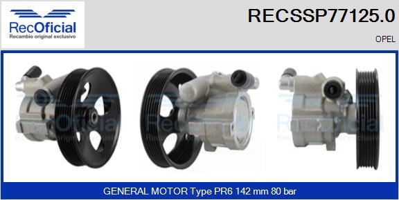 RECOFICIAL RECSSP77125.0 - Хидравлична помпа, кормилно управление vvparts.bg