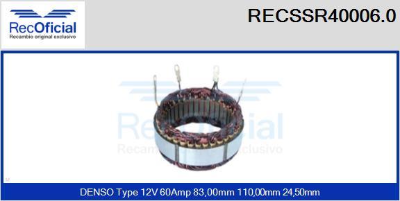 RECOFICIAL RECSSR40006.0 - Статор, генератор vvparts.bg