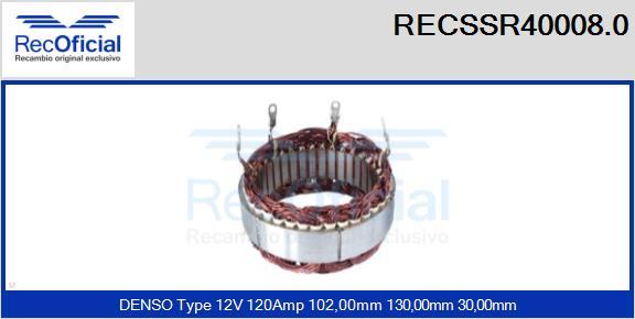 RECOFICIAL RECSSR40008.0 - Статор, генератор vvparts.bg