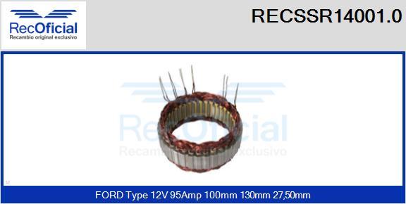 RECOFICIAL RECSSR14001.0 - Статор, генератор vvparts.bg