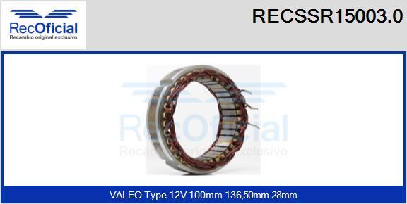 RECOFICIAL RECSSR15003.0 - Статор, генератор vvparts.bg