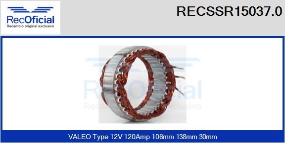 RECOFICIAL RECSSR15037.0 - Статор, генератор vvparts.bg