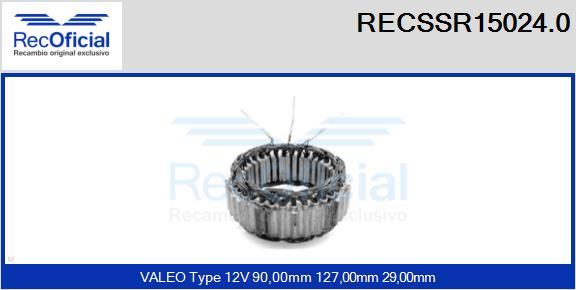RECOFICIAL RECSSR15024.0 - Статор, генератор vvparts.bg