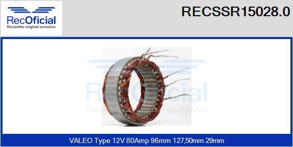 RECOFICIAL RECSSR15028.0 - Статор, генератор vvparts.bg