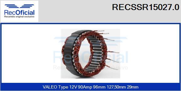 RECOFICIAL RECSSR15027.0 - Статор, генератор vvparts.bg