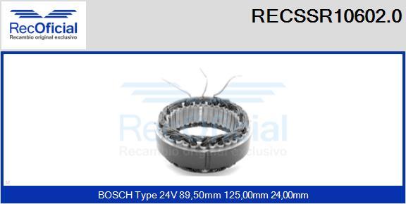 RECOFICIAL RECSSR10602.0 - Статор, генератор vvparts.bg