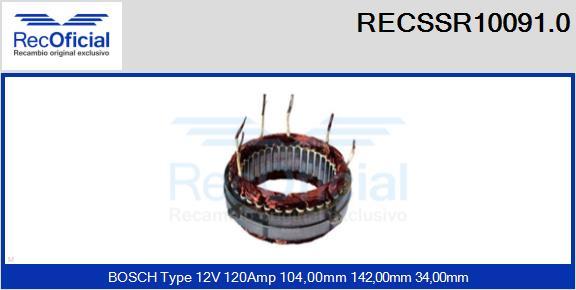 RECOFICIAL RECSSR10091.0 - Статор, генератор vvparts.bg