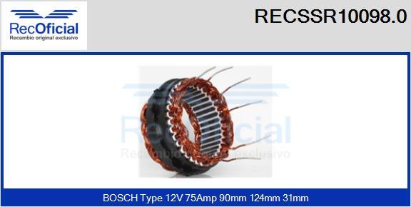 RECOFICIAL RECSSR10098.0 - Статор, генератор vvparts.bg