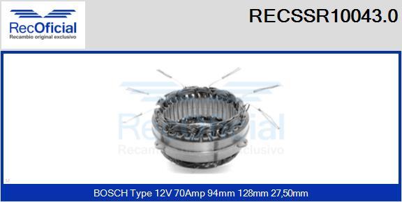 RECOFICIAL RECSSR10043.0 - Статор, генератор vvparts.bg