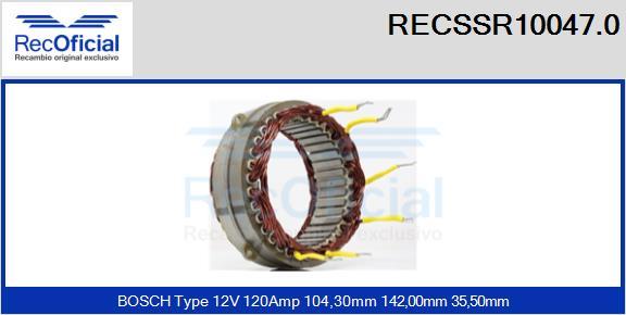 RECOFICIAL RECSSR10047.0 - Статор, генератор vvparts.bg