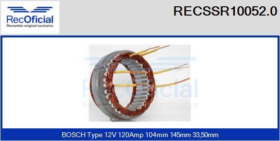 RECOFICIAL RECSSR10052.0 - Статор, генератор vvparts.bg
