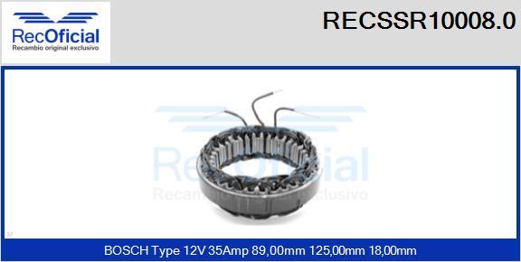 RECOFICIAL RECSSR10008.0 - Статор, генератор vvparts.bg