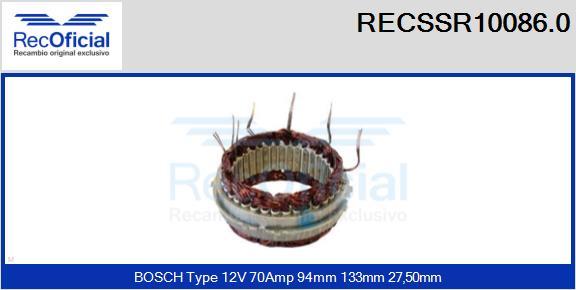 RECOFICIAL RECSSR10086.0 - Статор, генератор vvparts.bg