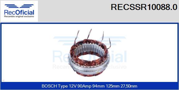 RECOFICIAL RECSSR10088.0 - Статор, генератор vvparts.bg