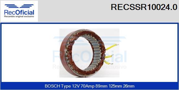 RECOFICIAL RECSSR10024.0 - Статор, генератор vvparts.bg