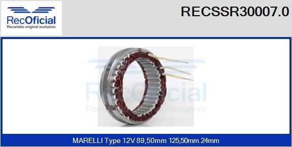 RECOFICIAL RECSSR30007.0 - Статор, генератор vvparts.bg